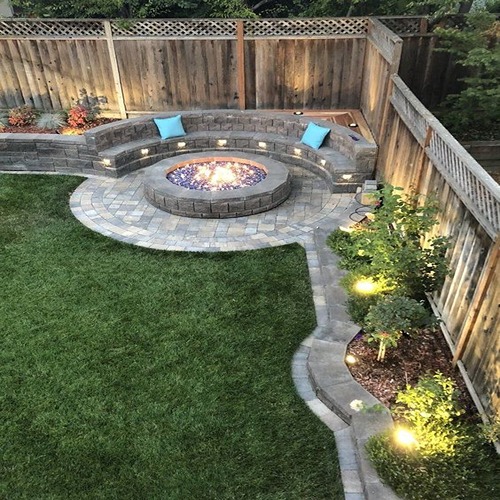 Cozy backyard fire pit area.